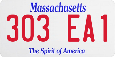 MA license plate 303EA1