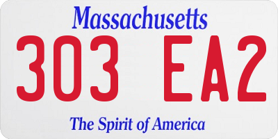 MA license plate 303EA2