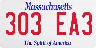MA license plate 303EA3