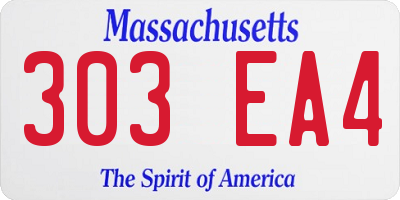 MA license plate 303EA4