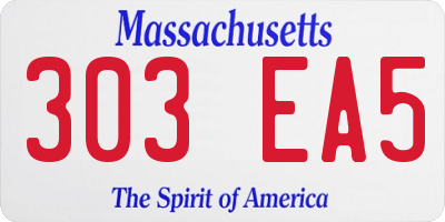 MA license plate 303EA5