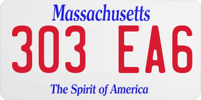 MA license plate 303EA6