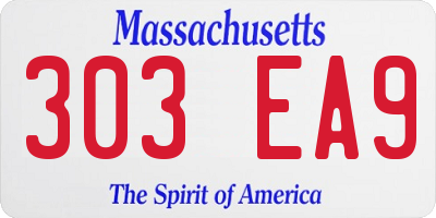 MA license plate 303EA9
