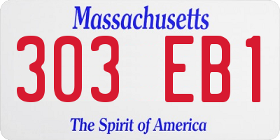 MA license plate 303EB1
