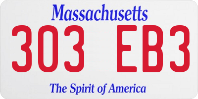 MA license plate 303EB3