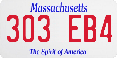MA license plate 303EB4