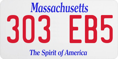 MA license plate 303EB5