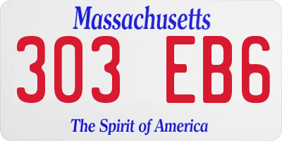 MA license plate 303EB6