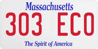 MA license plate 303EC0