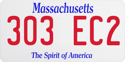 MA license plate 303EC2