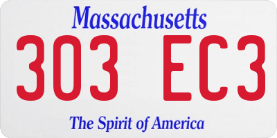 MA license plate 303EC3