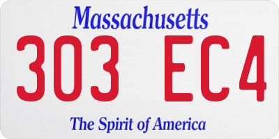 MA license plate 303EC4