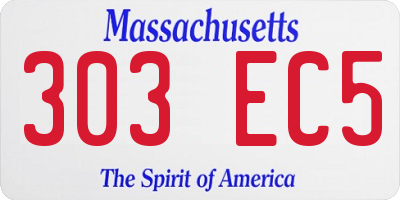 MA license plate 303EC5