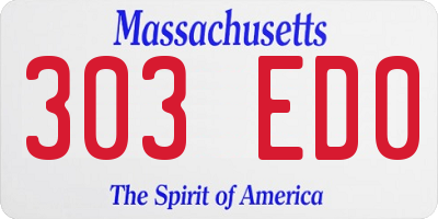MA license plate 303ED0