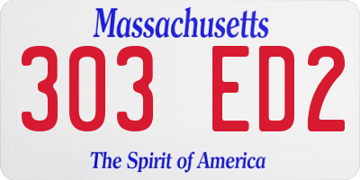 MA license plate 303ED2