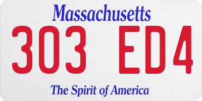 MA license plate 303ED4