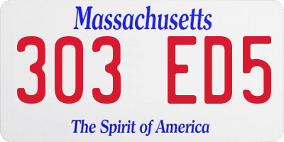 MA license plate 303ED5
