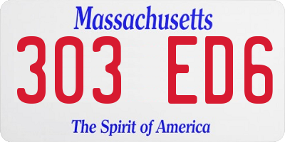 MA license plate 303ED6