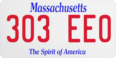 MA license plate 303EE0
