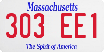 MA license plate 303EE1