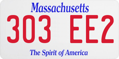 MA license plate 303EE2