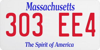 MA license plate 303EE4