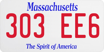 MA license plate 303EE6