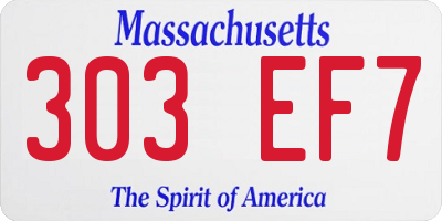 MA license plate 303EF7