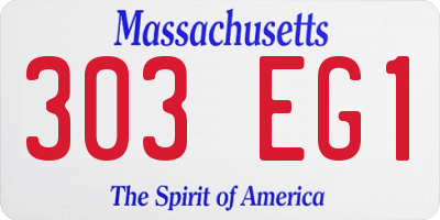 MA license plate 303EG1