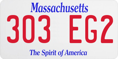 MA license plate 303EG2