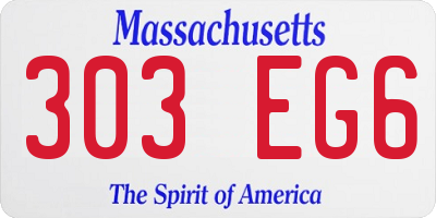 MA license plate 303EG6