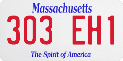MA license plate 303EH1