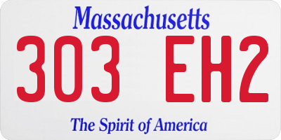 MA license plate 303EH2