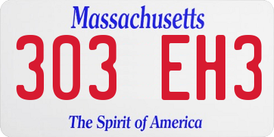 MA license plate 303EH3
