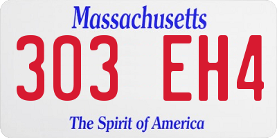 MA license plate 303EH4
