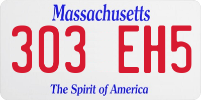 MA license plate 303EH5