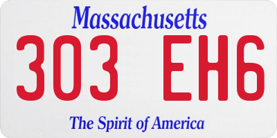 MA license plate 303EH6
