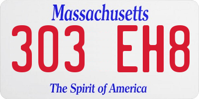 MA license plate 303EH8