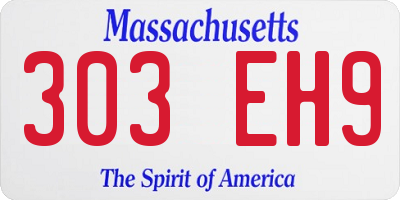 MA license plate 303EH9