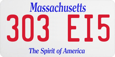 MA license plate 303EI5