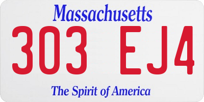 MA license plate 303EJ4