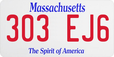 MA license plate 303EJ6