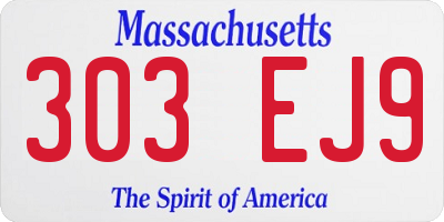 MA license plate 303EJ9