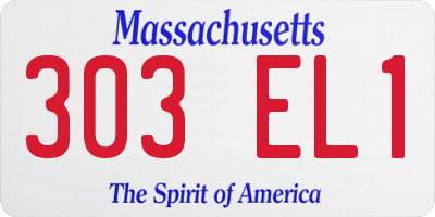 MA license plate 303EL1