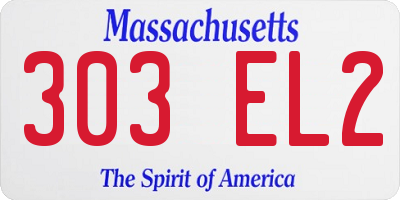 MA license plate 303EL2