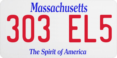 MA license plate 303EL5
