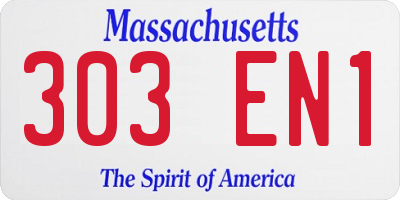 MA license plate 303EN1