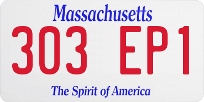 MA license plate 303EP1