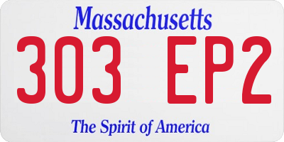 MA license plate 303EP2