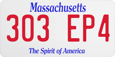 MA license plate 303EP4